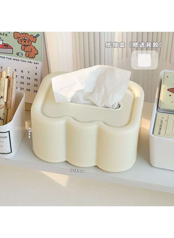 Spring Cloud Cream Tissue Box Cute Desktop Decoration Living Room Bedroom Coffee Table White Tissue Box High Value