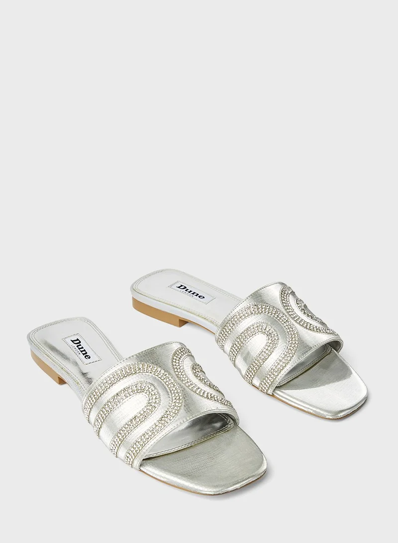 Dune LONDON Noella Di Stone Pattern Slip-On Flat Sandals