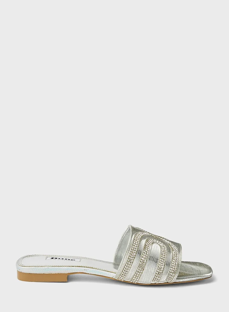 Dune LONDON Noella Di Stone Pattern Slip-On Flat Sandals