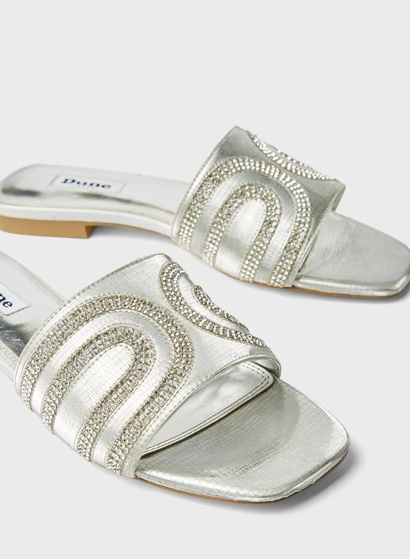 Dune LONDON Noella Di Stone Pattern Slip-On Flat Sandals