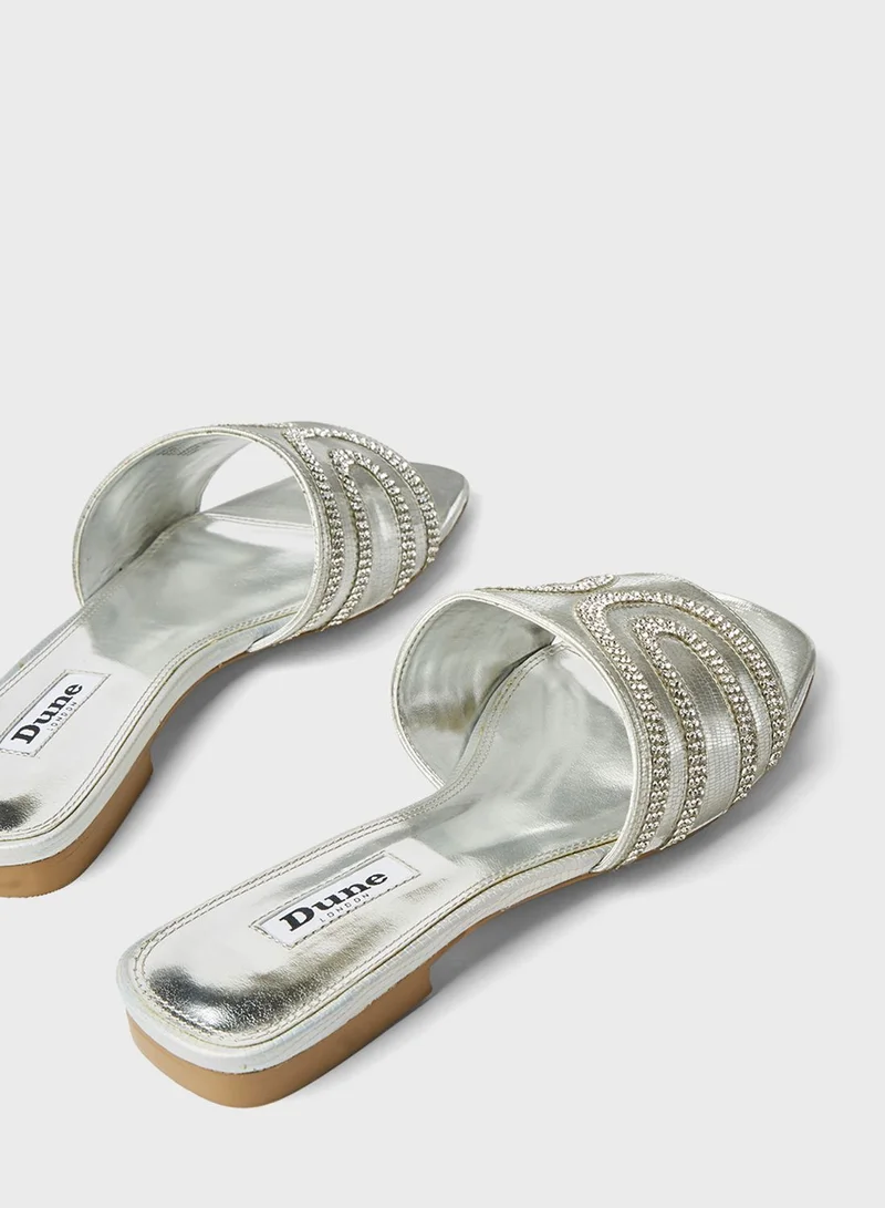 Dune LONDON Noella Di Stone Pattern Slip-On Flat Sandals
