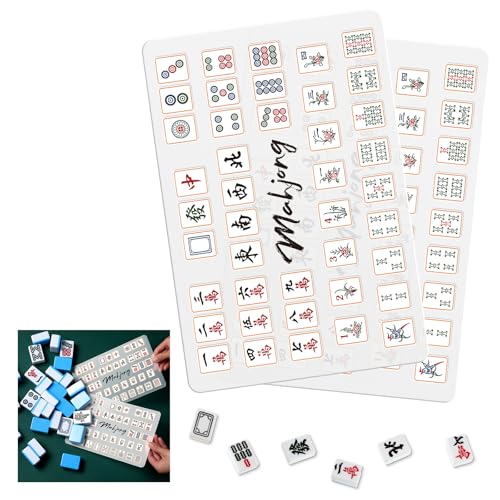 Seenelling 2 Pcs Mahjong Tile Mixer Shuffler for Mixing and Shuffling Tiles Plastic Mahjong Accessories Gifts for Lovers Playing Game Classic Style - Image 1