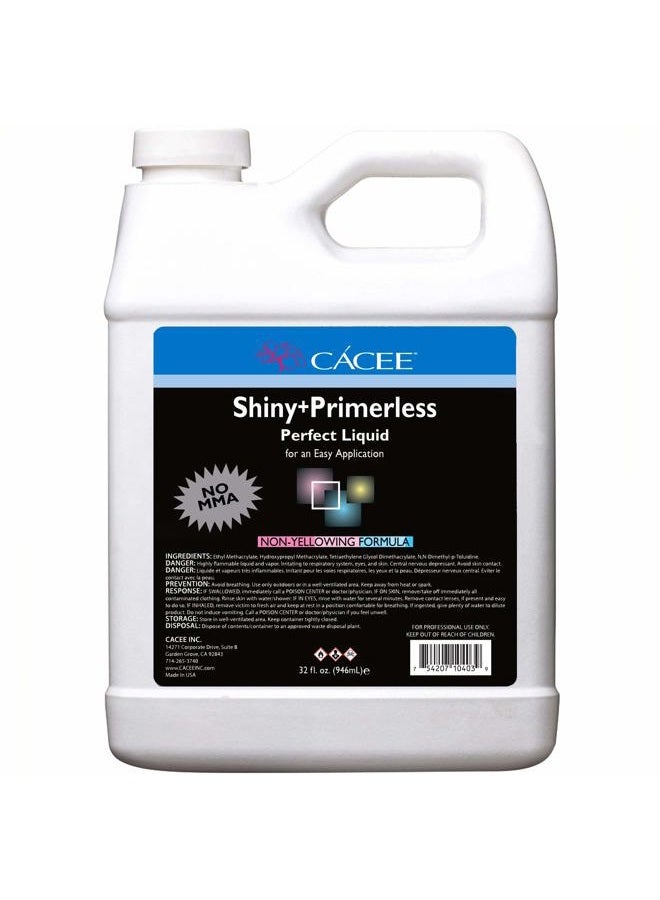 cacee Shiny + Primerless Acrylic Nail Liquid - Professional Monomer Acrylic Nail Liquid Holder, Compatible with All Powders and Brushes, 32 Oz, No Primer Required, USA Made - Image 1