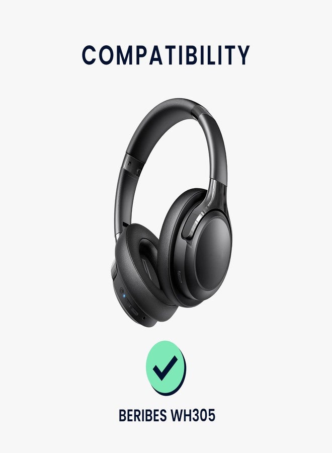 kwmobile Ear Pads Compatible with BERIBES WH305 Earpads - 2X Replacement for Headphones - Black - Image 2