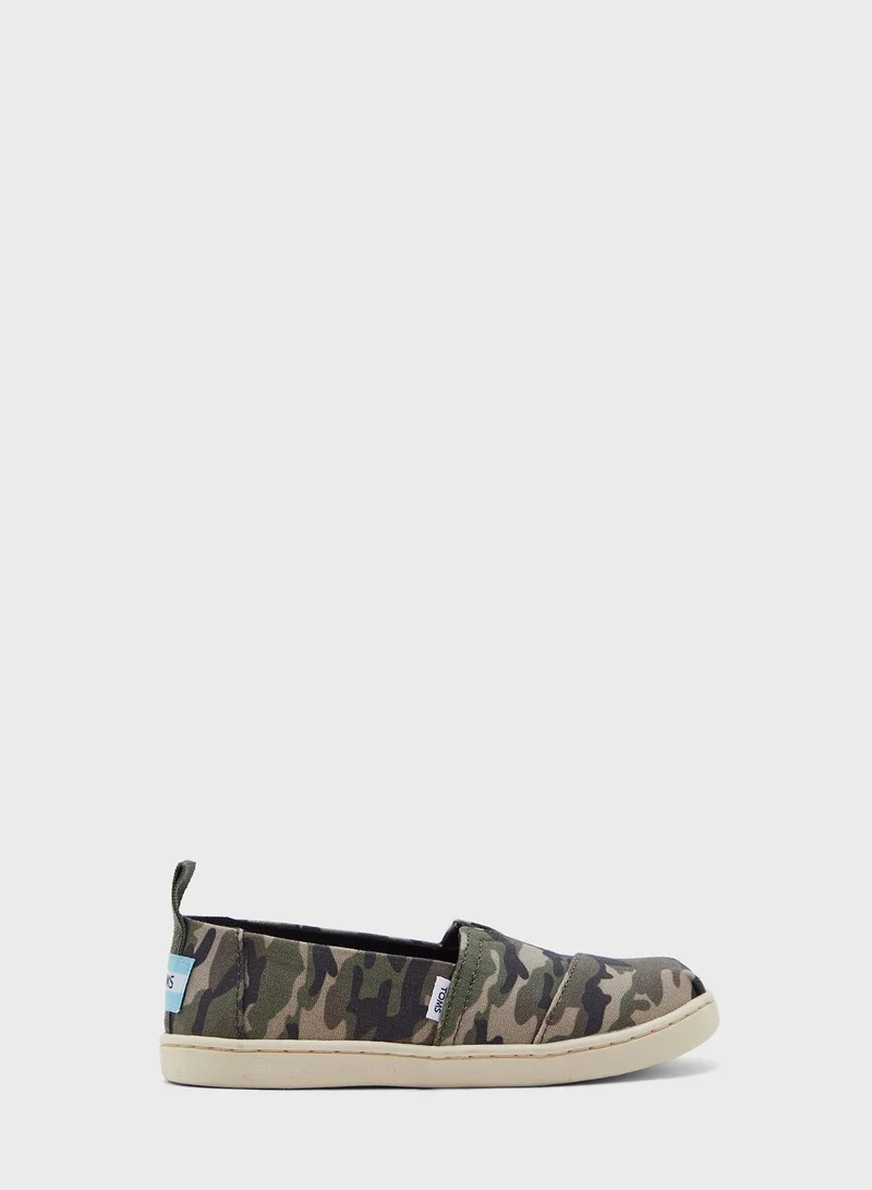 TOMS Camo Print Slip Ons
