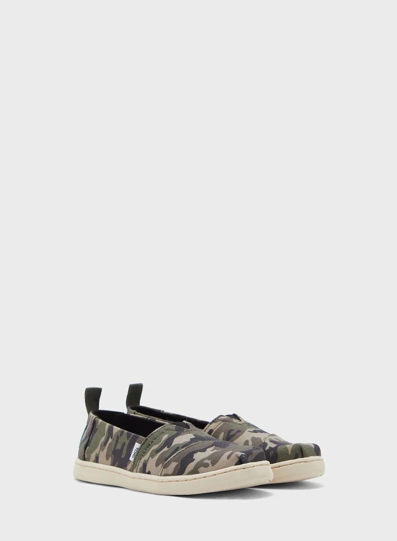 TOMS Camo Print Slip Ons