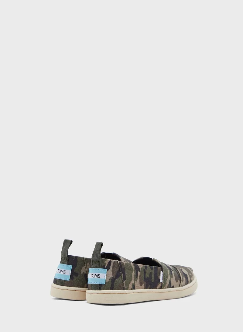 TOMS Camo Print Slip Ons