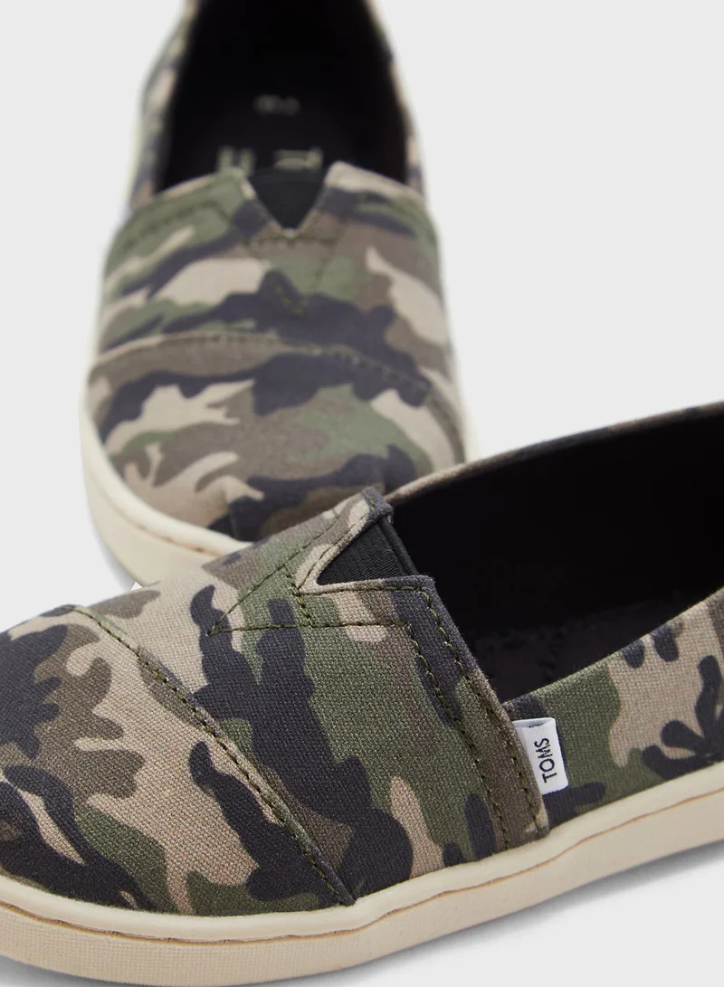 TOMS Camo Print Slip Ons
