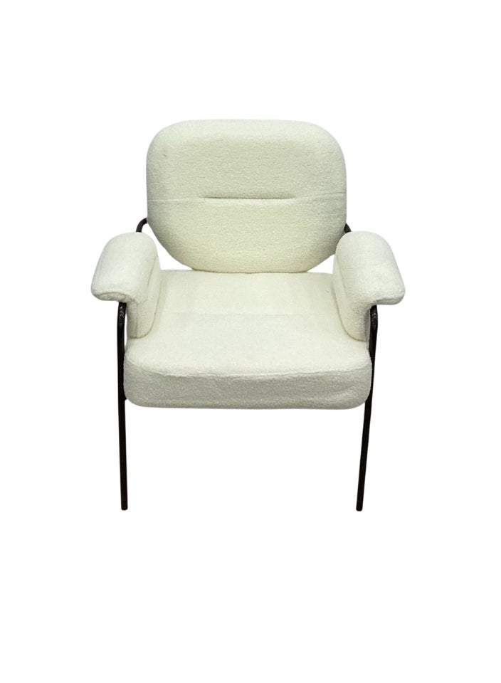 SMART HOME Modern Comfortable Padded Chair For The Living Room, Luxurious Dining Chair With A Modern And Comfortable Design - High-Quality Fabric Upholstery In White Color - Durable Metal Legs In Black - Ideal For Dining Rooms, Restaurants And Cafes  - Image 2
