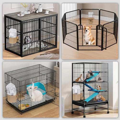 Kenond 50 oz Rabbit Water Dispenser,Gravity Dog Water Bowl Dispenser for Cage,Auto Water Bottle for Ferret,Cat,Dog and Other Animals, Compatible with Widemouth Cages - Image 5