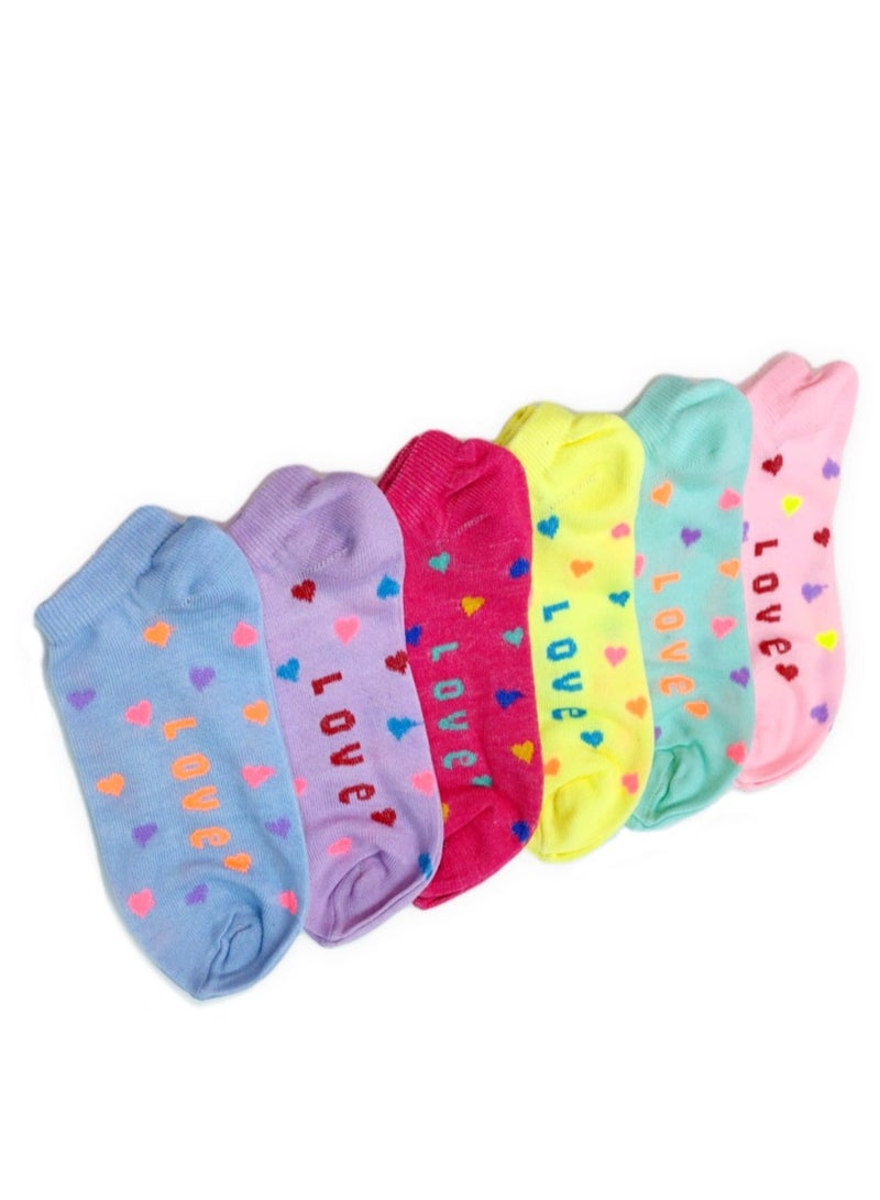 Bundle of 6 multicolor low cut sport women socks 