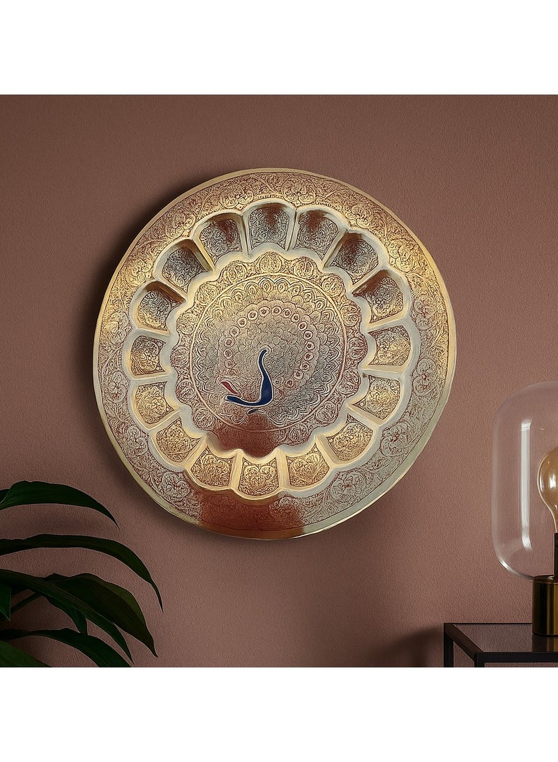 ارت لوحة جدارية أنيقة بنقشة طاووس مرسومة يدويًا | لوحة فنية جدارية مزخرفة - Image 2