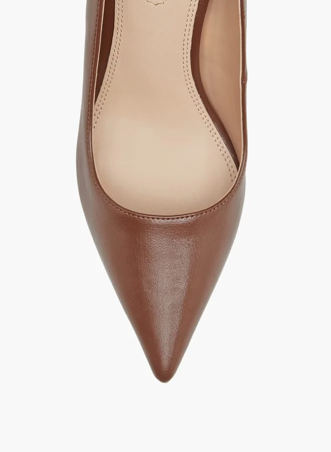 بابريكا Women's Textured Slip-On Shoes with Stiletto Heel