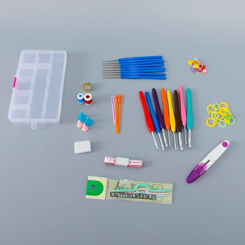 Kuber Industries Kuber Industries Crochet Hook Needle Set of 53 With Case|Ergonomic Sewing Knitting Needle Kit (Transparent) - Image 4