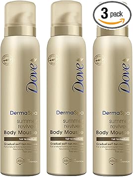 Dove عبوة مكونة من 3 من موس الجسم دوف ديرما سبا صيف متجدد ترطيب نشط لمدة 48 ساعة للبشرة الفاتحة إلى المتوسطة 150 مل - Image 1