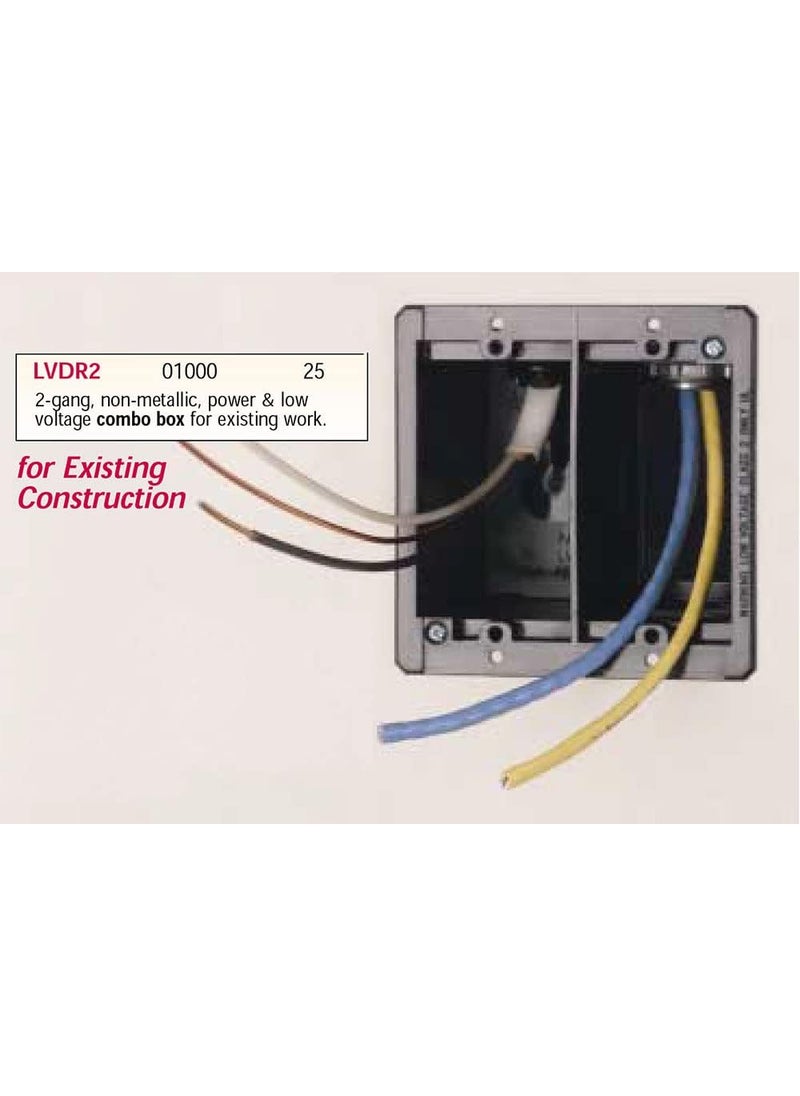 iMBAPrice iMBAPrice IMBALVDR21 2Gang Cutin Combo Electrical Power and LowVoltageOld Work Box for Existing Construction 1Pack  - Image 5