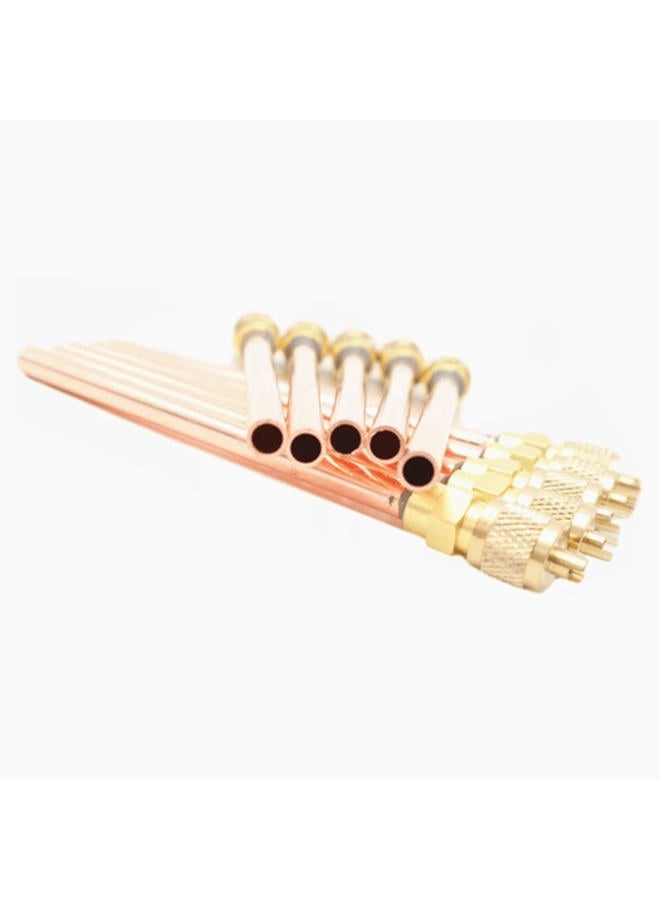 ANTFEES 10PCS HVAC Service Access Valve，Schrader System Vacuum 4.72" Copper Filling Access Valves + Core & Cap Remover 1/4" SAE x 1/4" OD x 4" stem AC Refrigeration Kit - Image 5
