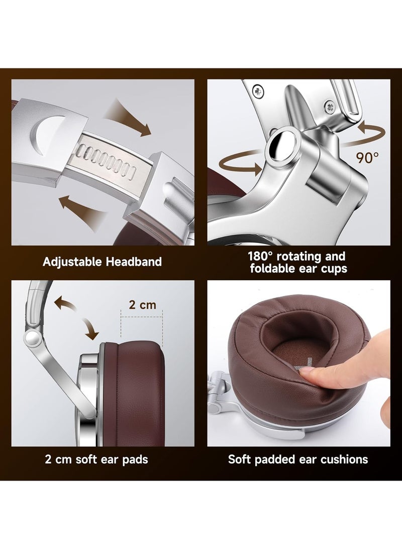 OneOdio سماعات أذن فوق الأذن OneOdio Pro-30، سماعات ستيريو سلكية صوت ممتاز مع سائق 50 مم، سماعات مريحة قابلة للطي مع وسائد أذن بروتين و Shareport لتسجيل المراقبة للبودكاست PC - Image 2