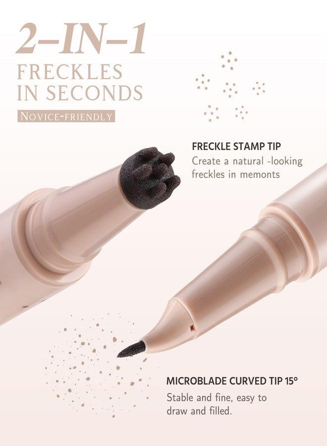 SUMEITANG Medium Brown Dual Ended Freckle Pen, Natural faux Freckle Stamp Pen, Multi-Size Freckles Pattern & Soft Precise Tip, Waterproof Long Lasting Sunkissed Freckle Makeup for All Skin Tones - Image 2