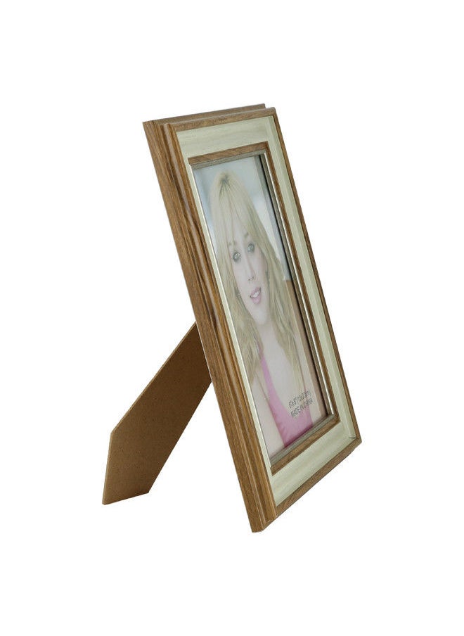 Rahalife Photo Frame Free Standing And Wall Hanging Decoration White/Brown  - Image 5