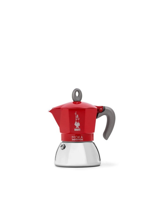 BIALeTTI بيالتي - موكا إندكشن، وعاء موكا، مناسب لجميع أنواع المواقد، 4 أكواب إسبريسو (5.7 أونصة)، أحمر - Image 1