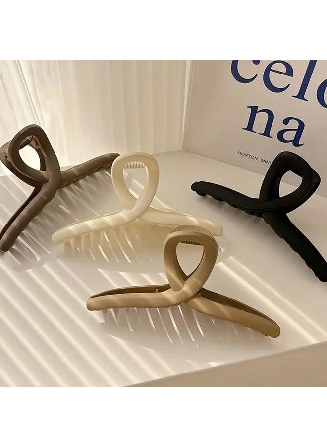 Minta 4 Elegant Minimalist Shark Clip Hair Holder - Black Plastic, Smooth Texture, Ideal for Stylish Updos & Ponytails, Stylish Hair Accessory | Minimalist Hair Clip | Smooth Texture Clip, Hair Accessories - Image 2