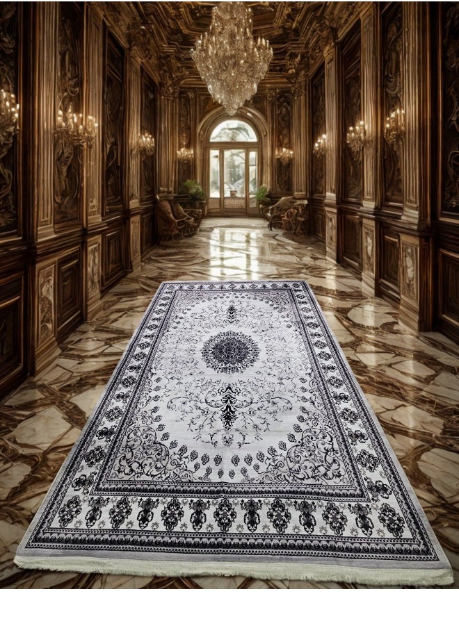SMART HOME Plush quilted carpet, premium velvet rug, soft to the touch, beautifully patterned, made of high quality materials, 3X4 meter sitting mat  - Image 1