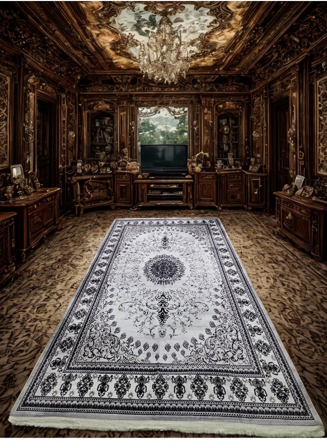 SMART HOME Plush quilted carpet, premium velvet rug, soft to the touch, beautifully patterned, made of high quality materials, 3X4 meter sitting mat  - Image 2