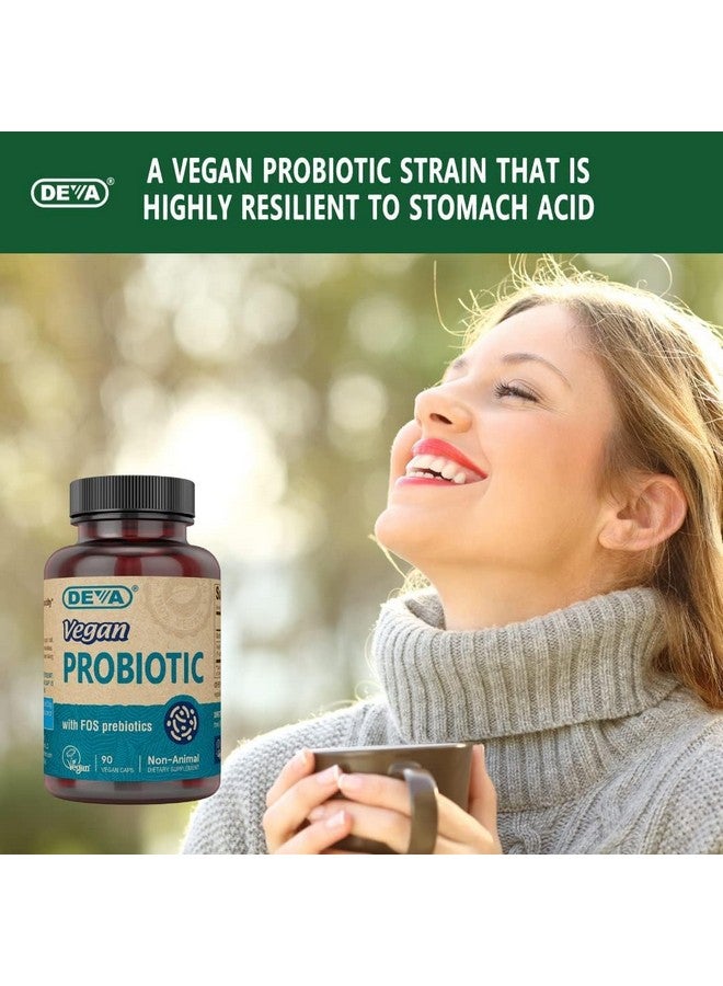 DEVA Vegan Probiotic with FOS Prebiotics Supplement - 2 Billion CFU with 100 MG of Prebiotics Per Serving for Men & Women - Non-Dairy Gluten Free - Naturally Shelf Stable - 90 Capsules - Image 5