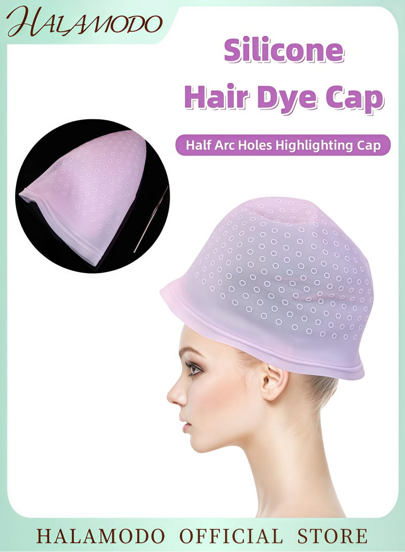 هالامودو غطاء تمييز سيليكون مثقوب مجموعة صبغ الشعر قابلة لإعادة الاستخدام أدوات تلوين مع إبر لصالونات أو صبغ الشعر المنزلي أدوات تلوين الشعر المهنية - Image 1
