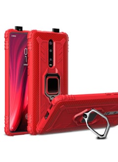 HuHa Case Cover For Xiaomi 9T & 9T Pro & Redmi K20 & Redmi K20 Pro Carbon Fiber Protective Case with 360 Degree Rotating Ring Holder Red 