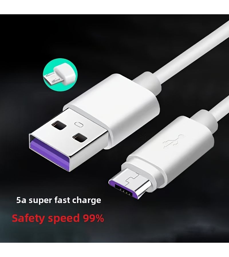 5A High Speed Micro USB Charging Cable 39.37 Inch Ultra Fast Charging For Android White - Image 5
