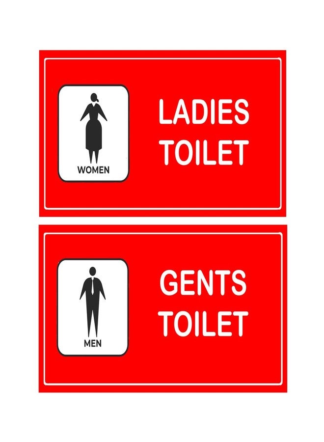 DECOR KAFE - Men Women Toilet Pair Set - Message Board & Sign - Waterproof Sunboard 5MM with Vinyl Lamination Print Sticker - Office, Home, Hotel, Cinema Hall - Double Tape (1 Pair Set) - Image 1