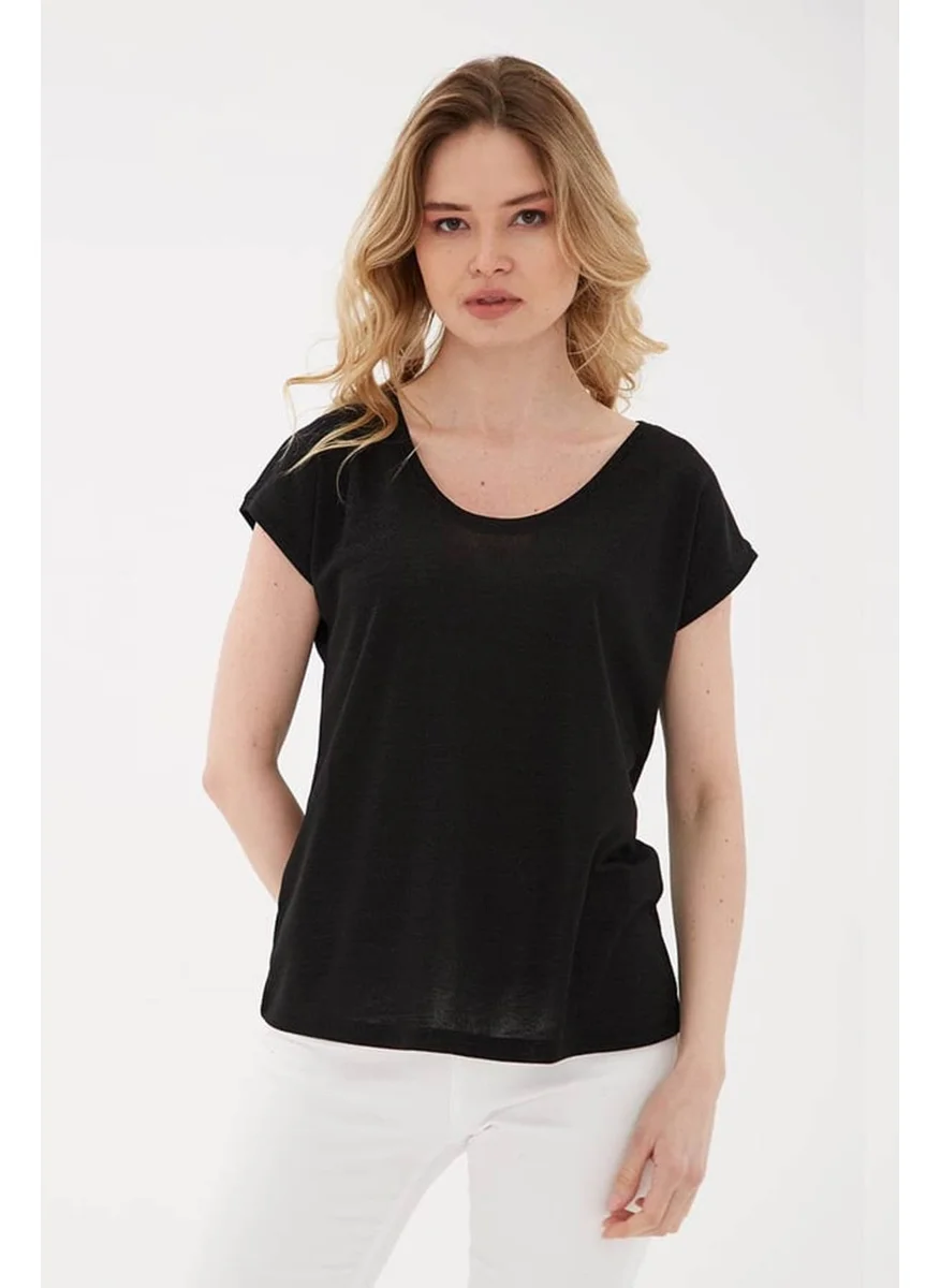 Fashion Friends Glittery Black Women's Blouse 25Y0202K1
