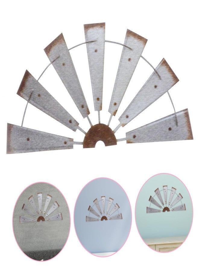 DEARMAMY Half Windmill Wall Decor 15 Inch Metal Farmhouse Wall Pendant Rustic Art for Home Shop Decoration - Image 4