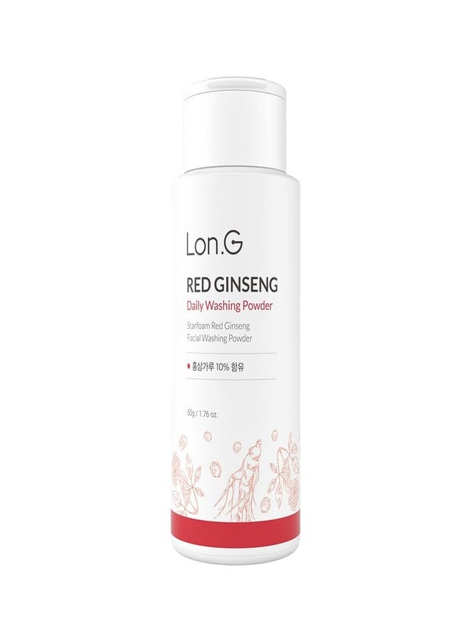 Long LON.G Red Ginseng Enzyme Powder Face Wash | Soft Cleanser and Exfoliator for Sensitive Skin, hydrating daily facial cleanser, low pH, blackhead removal, Ultra- Fine, Korean Skincare, 50g 1.76 oz. - Image 1