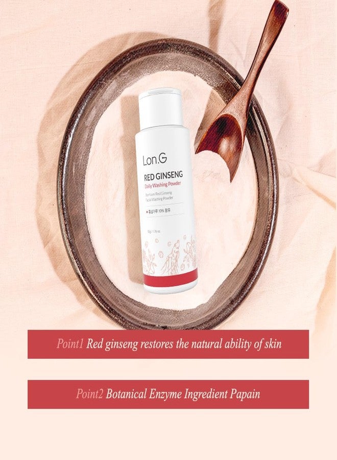 Long LON.G Red Ginseng Enzyme Powder Face Wash | Soft Cleanser and Exfoliator for Sensitive Skin, hydrating daily facial cleanser, low pH, blackhead removal, Ultra- Fine, Korean Skincare, 50g 1.76 oz. - Image 3