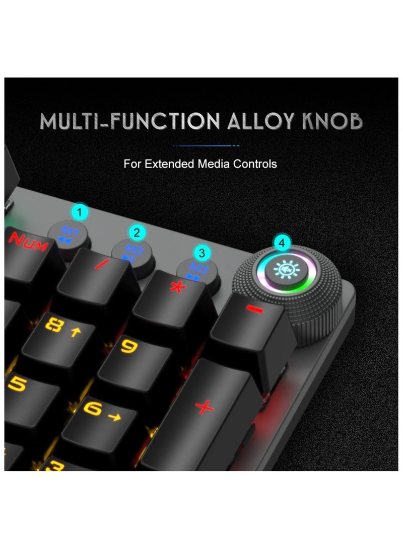 AULA F2088 Classic Mechanical Keyboard with Black Blue Switches,White Light LED Backlit Gaming Keyboard,Removable Wrist Rest,USB Wired Computer Keyboard for PC,Laptop - Image 5