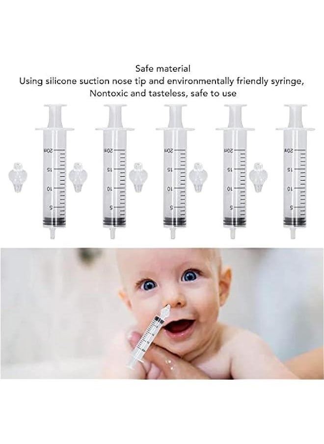 Gonice Infant Nose Cleaner, Silicone Tip Syringe Nasal Irrigator Easy Carry Rinsing Tool Lightweight for Nose Nursing (20ml)  - Image 4