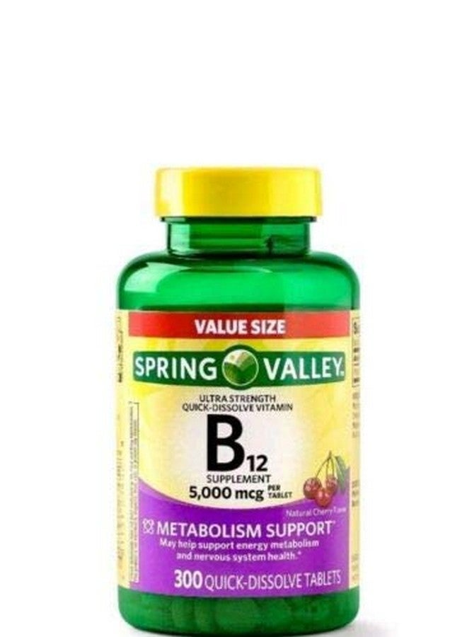 SPRING VALLEY ب12 5000 ميكروغرام 300 حبة دعم الأيض - Image 1