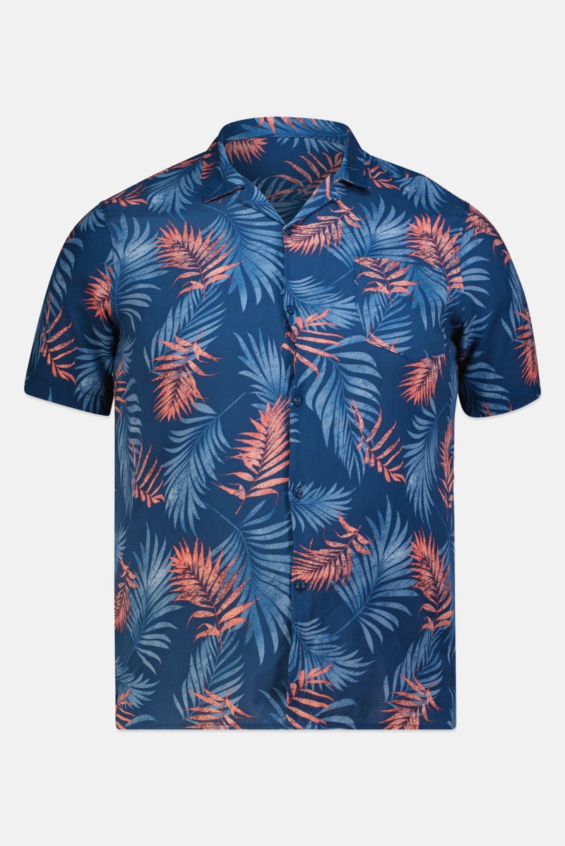 Chaps Men Regular Fit Floral Print Short Sleeve Casual Shirt, Multicolor - Image 4