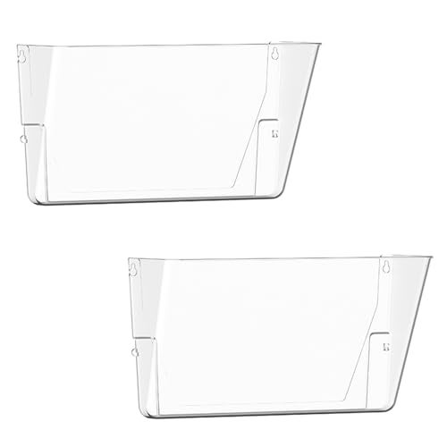 Gawerk Clear Acrylic Single Pocket Plastic Hanging Wall Mount File Holder for Office Home Clear 2 Pack - Image 1