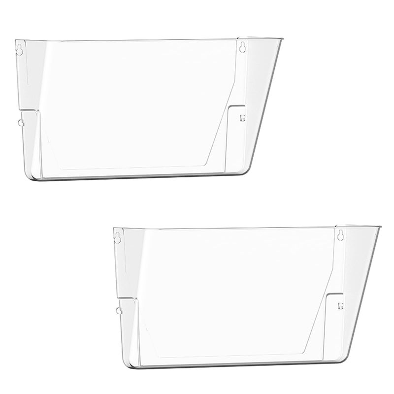 Gawerk Clear Acrylic Single Pocket Plastic Hanging Wall Mount File Holder for Office Home Clear 2 Pack - Image 2