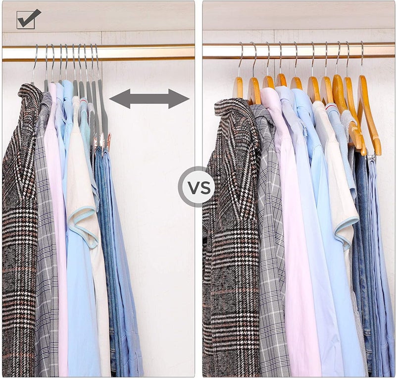 Red Dot Gift 20-Pack Grey Non-Slip Velvet Hangers with Clips - 360 Degree Rotatable Hook - Image 5
