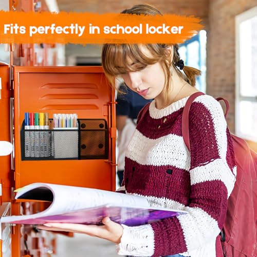 Ameceres Magnetic Pencil Holder - Extra Strong Magnets Mesh Marker Holder Perfect for Whiteboard, Refrigerator and Locker Accessories (3 Baskets, 1 Pack Black) - Image 5