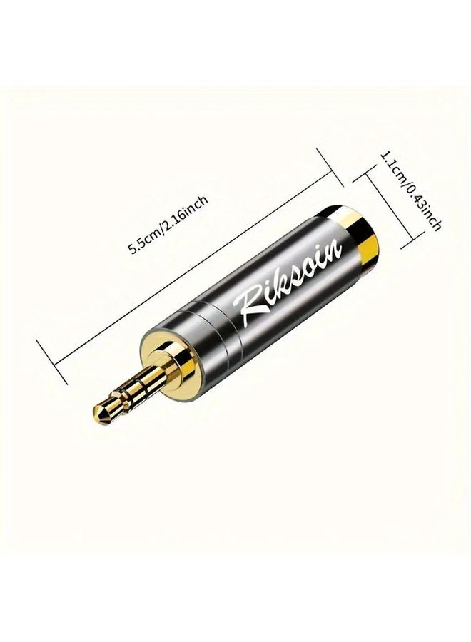 ريكسون ٢ قطعة محول مذهب من ٣.٥ ملم إلى ٦.٥ ملم مزود بميزة تقليل الضوضاء بلون رمادي معدني - Image 2