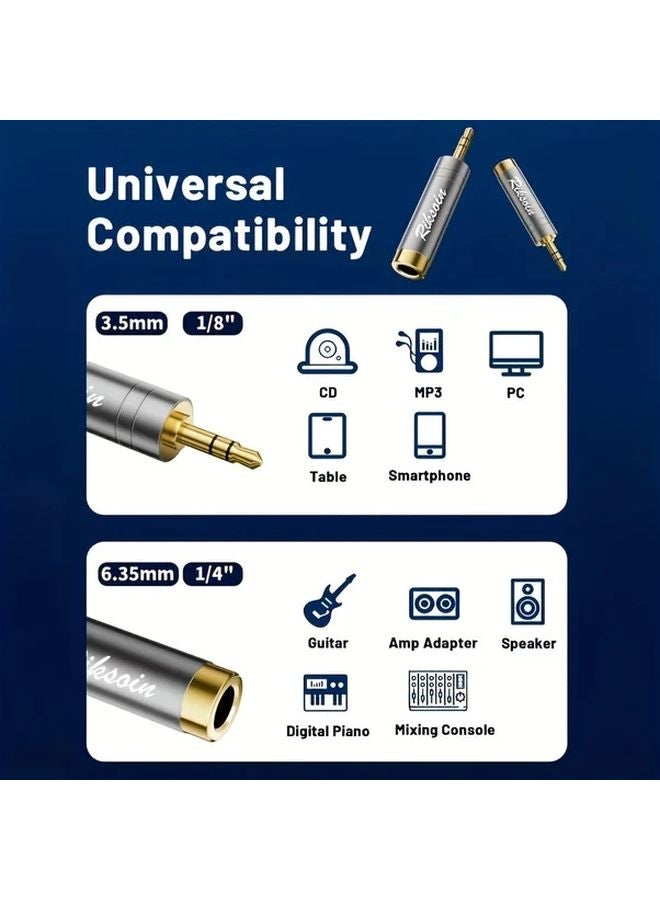 ريكسون ٢ قطعة محول مذهب من ٣.٥ ملم إلى ٦.٥ ملم مزود بميزة تقليل الضوضاء بلون رمادي معدني - Image 5