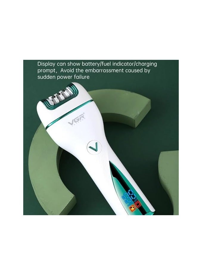 VGR V-728 3in1 Women Epilator Electric Female Shaver Leg Body Hair Removal Facial Lip Chin Lady Bikini Trimmer Rechargeable Callus Remover Multicolor - Image 4