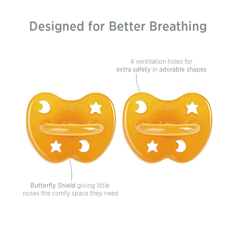 HEVEA Natural Rubber Pacifier 2-Pack, Plant Based, Plastic-Free, Eco-Friendly, BPA-Free & Approved for Food Contact (3-36 Months Orthodontic Teat Shape) - Image 2