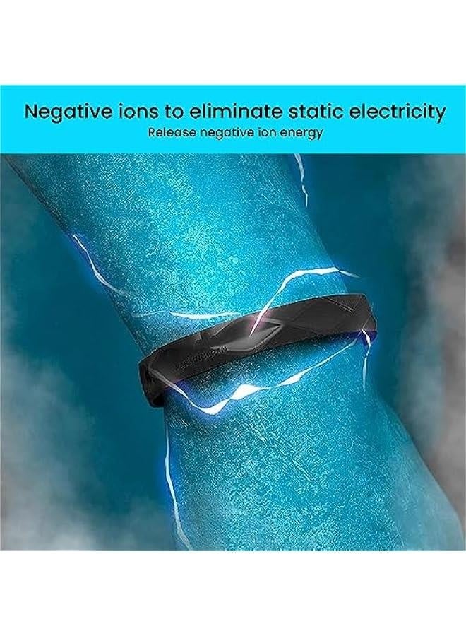 Bukela Universal Adjustable Anti-static Wristband Silicone Waterproof Anti-static Silicone Sports Bracelet for Men and Women (Black) - Image 2